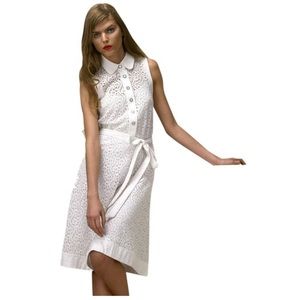 Dolce & Gabbana White D&g Eyelet Dress